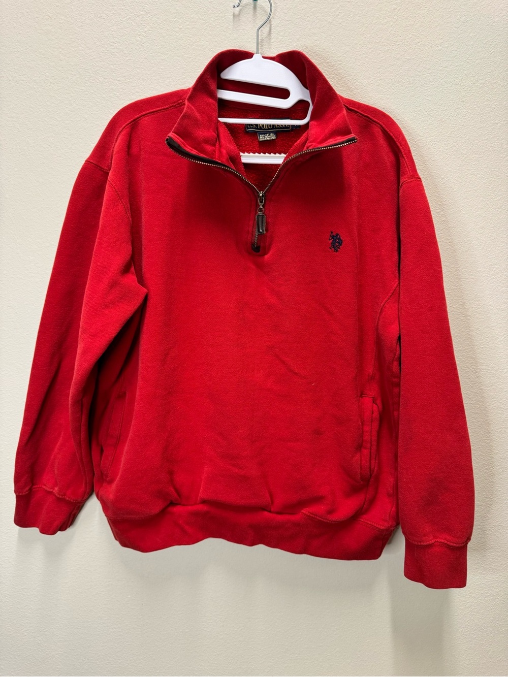 U.S. Polo Assn. Men’s Red Half-Zip Pullover Sweatshirt